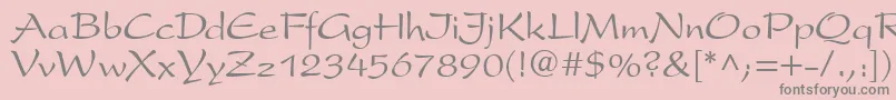 フォントP820ScriptRegular – ピンクの背景に灰色の文字