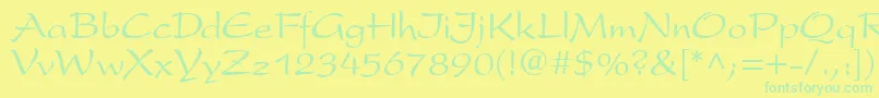 P820ScriptRegular Font – Green Fonts on Yellow Background