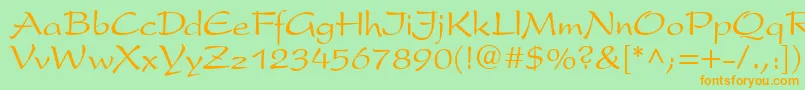P820ScriptRegular Font – Orange Fonts on Green Background