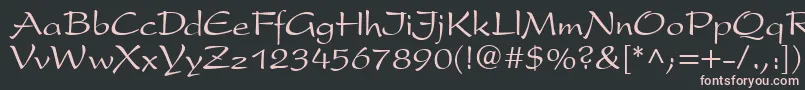 フォントP820ScriptRegular – 黒い背景にピンクのフォント