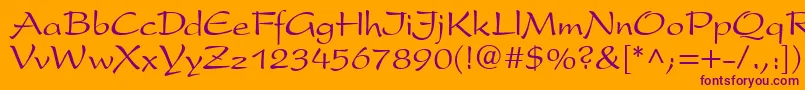P820ScriptRegular Font – Purple Fonts on Orange Background
