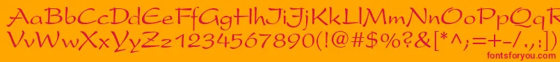 P820ScriptRegular Font – Red Fonts on Orange Background