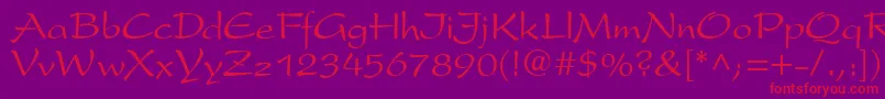 P820ScriptRegular-Schriftart – Rote Schriften auf violettem Hintergrund