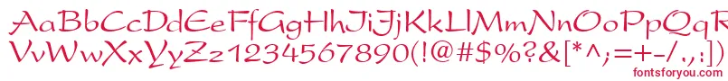 フォントP820ScriptRegular – 白い背景に赤い文字