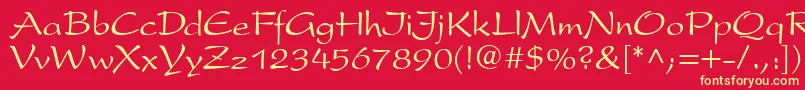 P820ScriptRegular Font – Yellow Fonts on Red Background