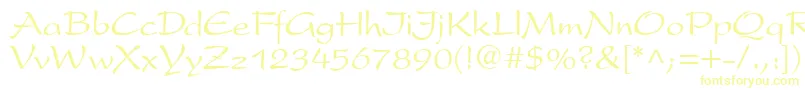 P820ScriptRegular Font – Yellow Fonts on White Background