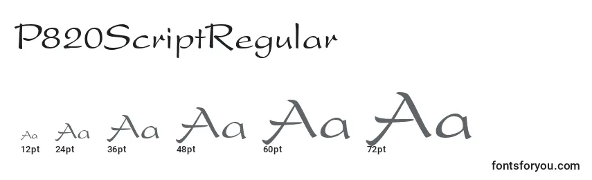 P820ScriptRegular Font Sizes