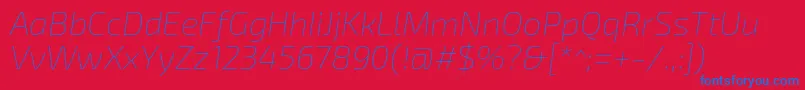 Exo2Thinitalic Font – Blue Fonts on Red Background