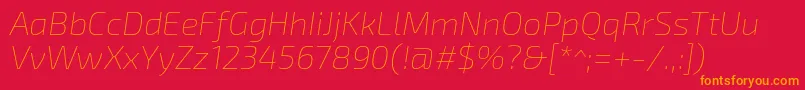 Exo2Thinitalic Font – Orange Fonts on Red Background