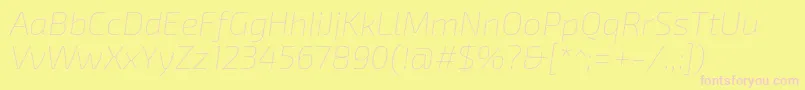 Exo2Thinitalic Font – Pink Fonts on Yellow Background