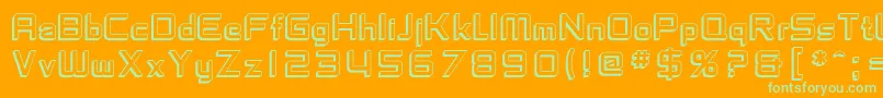 SfChaerilidaeShaded Font – Green Fonts on Orange Background