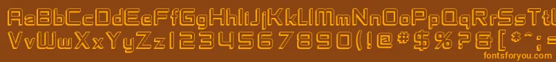 SfChaerilidaeShaded Font – Orange Fonts on Brown Background