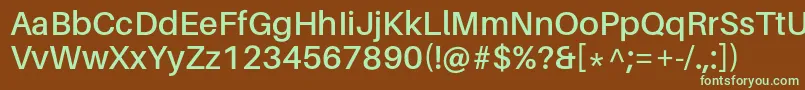 Czcionka AileronSemibold – zielone czcionki na brązowym tle