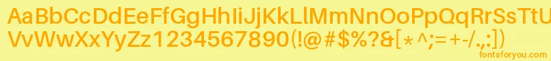 AileronSemibold-Schriftart – Orangefarbene Schriften auf gelbem Hintergrund