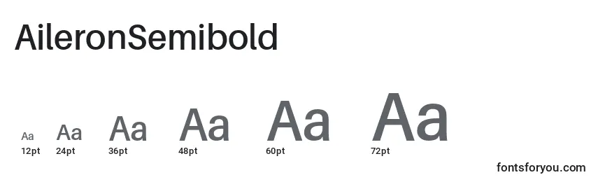 Размеры шрифта AileronSemibold