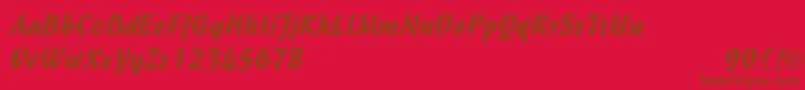 OregonLight Font – Brown Fonts on Red Background