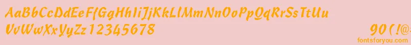 OregonLight Font – Orange Fonts on Pink Background