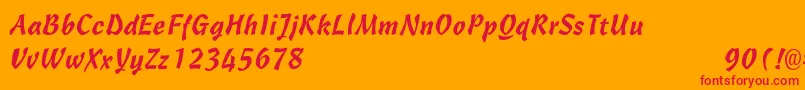 OregonLight Font – Red Fonts on Orange Background