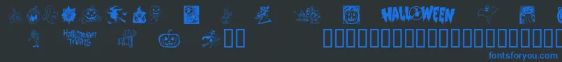Helloween2 Font – Blue Fonts on Black Background