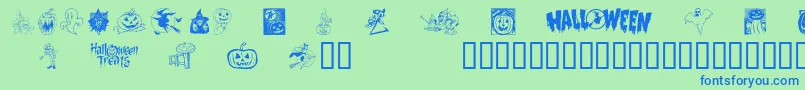 Helloween2 Font – Blue Fonts on Green Background