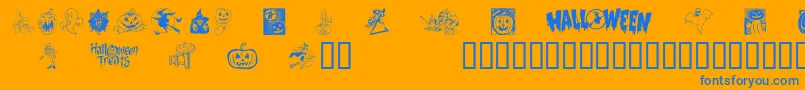 Helloween2 Font – Blue Fonts on Orange Background