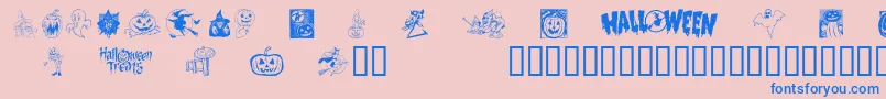 Helloween2 Font – Blue Fonts on Pink Background