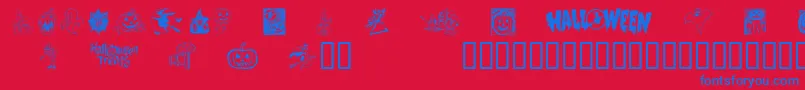 Helloween2 Font – Blue Fonts on Red Background