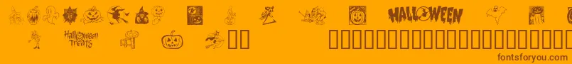 Helloween2 Font – Brown Fonts on Orange Background