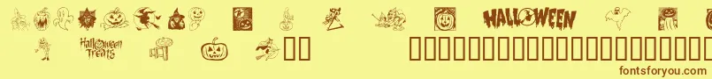 Helloween2 Font – Brown Fonts on Yellow Background