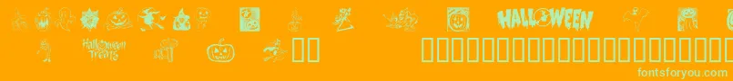 Helloween2 Font – Green Fonts on Orange Background