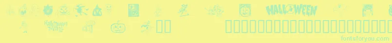 Helloween2 Font – Green Fonts on Yellow Background