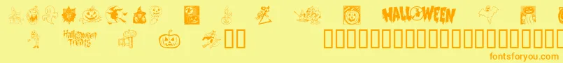 Helloween2 Font – Orange Fonts on Yellow Background