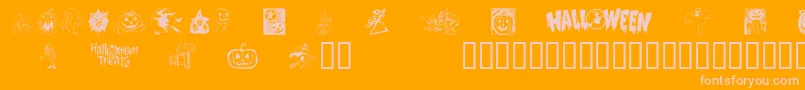 Helloween2 Font – Pink Fonts on Orange Background