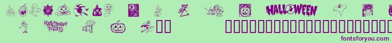 Helloween2 Font – Purple Fonts on Green Background