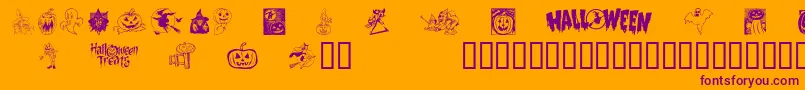 Helloween2 Font – Purple Fonts on Orange Background