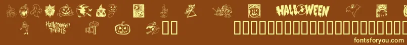 Helloween2 Font – Yellow Fonts on Brown Background