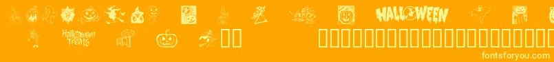 Helloween2 Font – Yellow Fonts on Orange Background