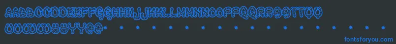Czcionka Raveq – niebieskie czcionki na czarnym tle