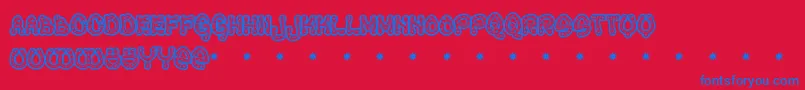 Raveq Font – Blue Fonts on Red Background