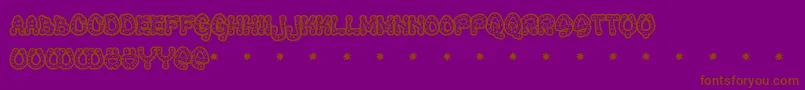 Fonte Raveq – fontes marrons em um fundo roxo