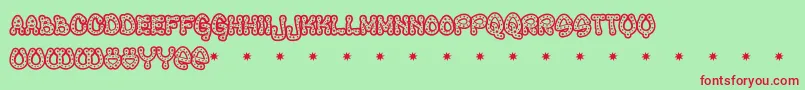Raveq Font – Red Fonts on Green Background