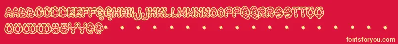 Raveq Font – Yellow Fonts on Red Background