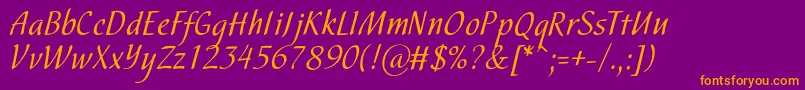 Hortensiac Font – Orange Fonts on Purple Background