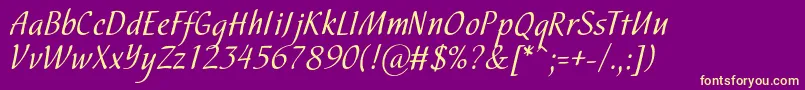 Hortensiac Font – Yellow Fonts on Purple Background