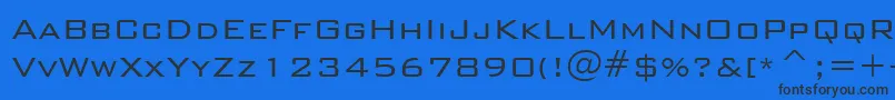 フォントBankGothicLightBt – 黒い文字の青い背景