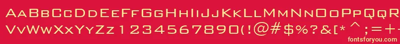 BankGothicLightBt Font – Yellow Fonts on Red Background