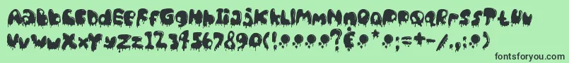 CatBasahKental Font – Black Fonts on Green Background