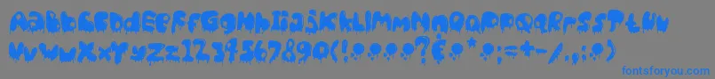 CatBasahKental Font – Blue Fonts on Gray Background