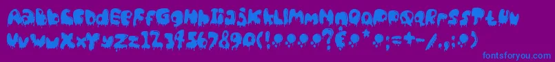 CatBasahKental Font – Blue Fonts on Purple Background