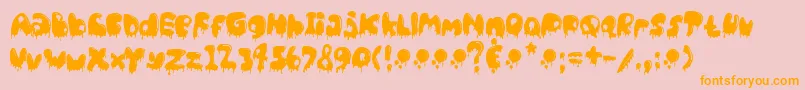 CatBasahKental Font – Orange Fonts on Pink Background